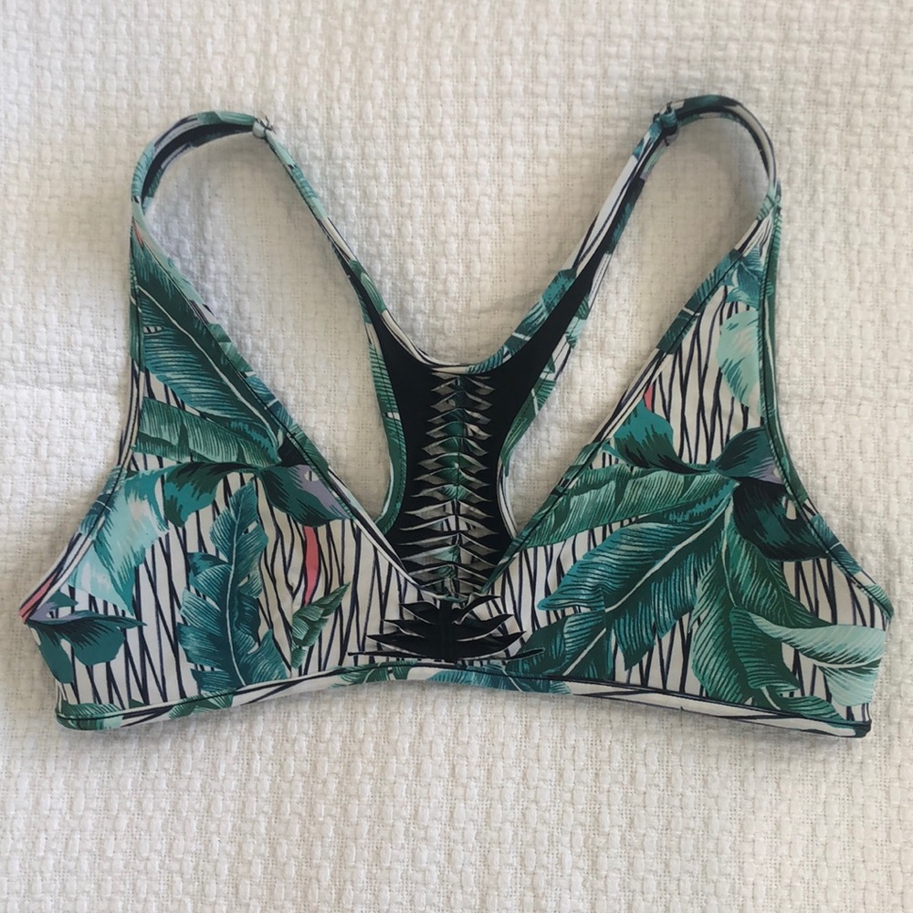 Tropical Print Neoprene Bikini Top size Small